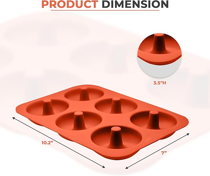 ABAM Premium Silicone 3.5 inch Donut Pan 3-Pack of Non-Stick Food Grade Silicone baking mold with 18 donut molds of Bagel Making Tray perfect for Microwave, Freezer & Dishwasher safe.
