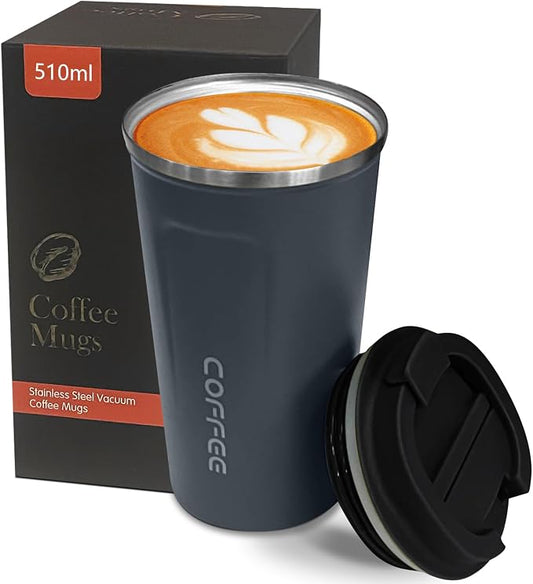 Insulated Travel Coffee Mug, Stainless Steel Coffee Cup with Leakproof Lid | Double-wall insulation keeps drinks hot or cold for hours, with a leakproof lid and portable stainless steel design by YINBAOGE