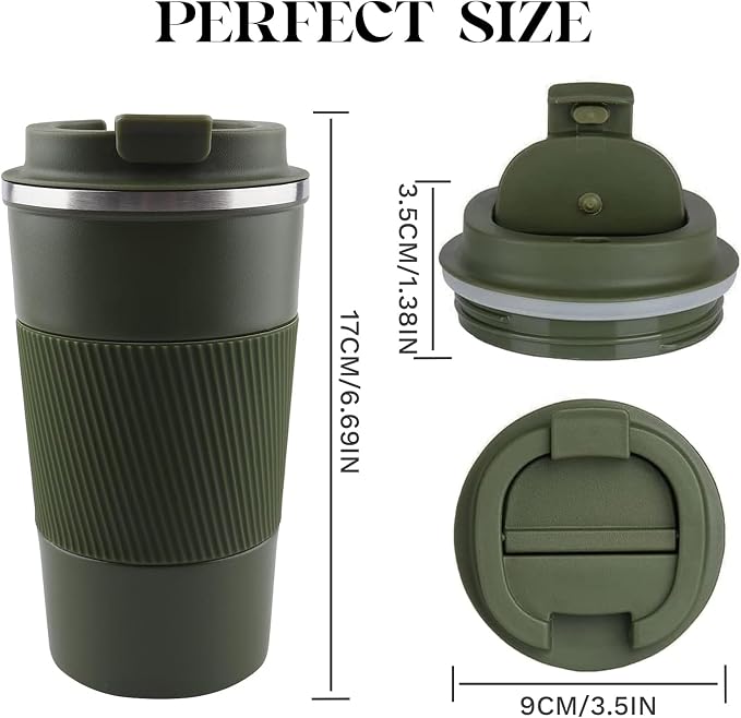 Insulated Travel Coffee Mug, Stainless Steel Coffee Cup with Leakproof Lid | Double-wall insulation keeps drinks hot or cold for hours, with a leakproof lid and portable stainless steel design - Image 2