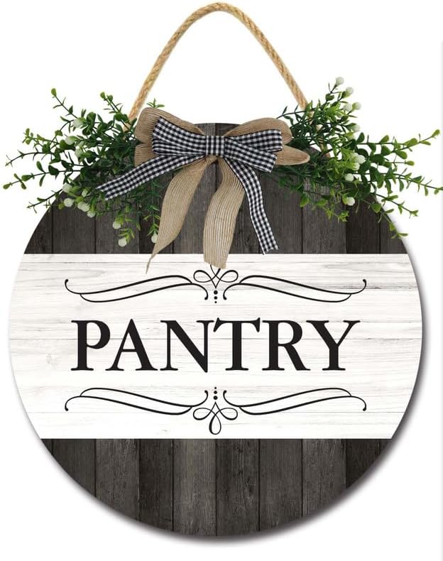 Bidesign Pantry Sign Wall Decor For Door Farmhouse Rustic Hanging Wooden Pantry Room Wall Art Sign For Home Kitchen Pantry Cabinet Decor Kitchen Decorations, 12inches by Bidesign