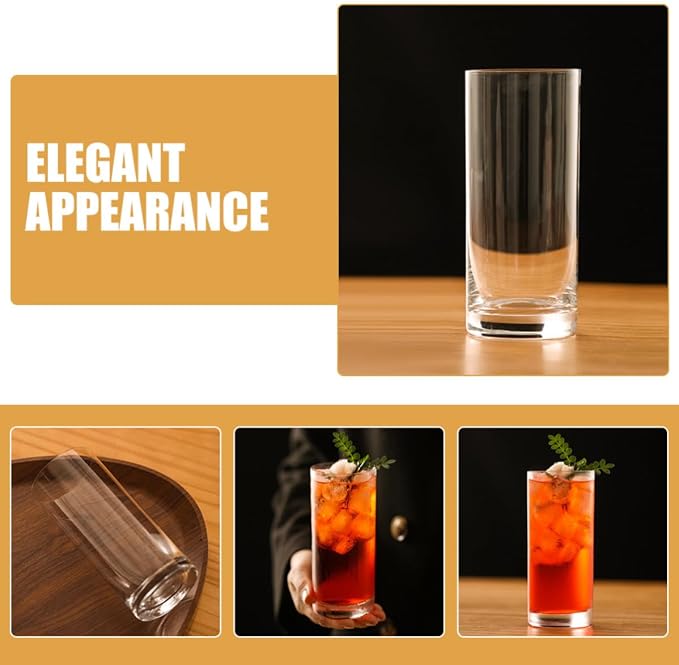 Healifty Elegant Drinking Glass Cup 400ml for Juice and Mixed Drinks with Comfortable Grip and Easy Cleaning, Luxurious Glassware for Home and Entertaining - Image 6