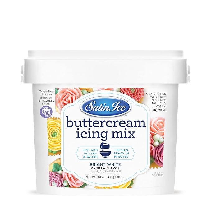 Satin Ice Buttercream Icing Mix for Cake Decorating, 4 Pounds
