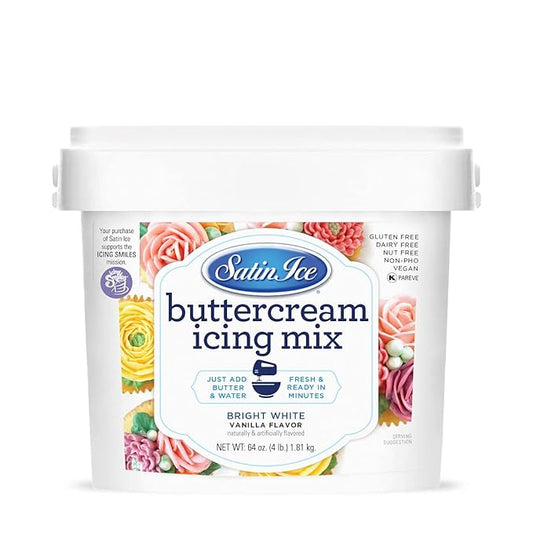 Satin Ice Buttercream Icing Mix for Cake Decorating, 4 Pounds