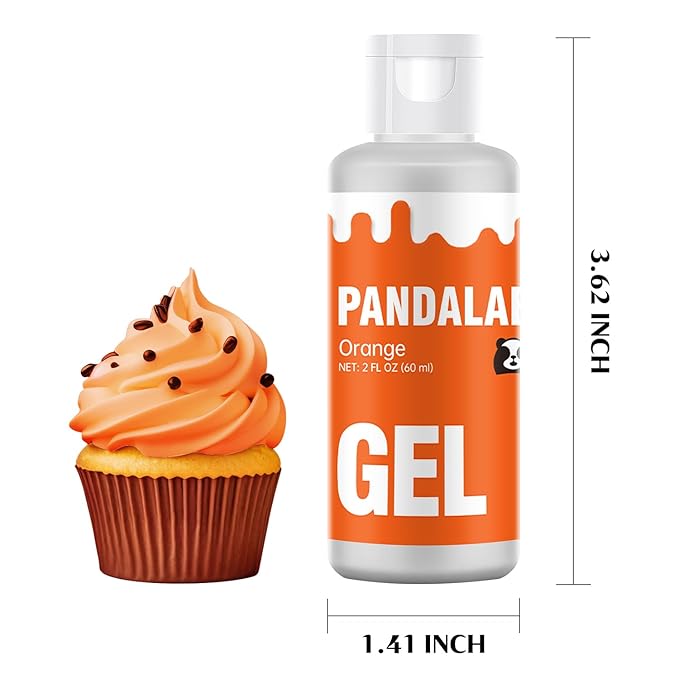 Orange Gel Food Coloring - Pandalab 2 Ounce High Concentrated Food Dye for Baking, Cake, Cookie, Fondant, Icing, Easter Egg, Macaron, DIY Slime (60ml)