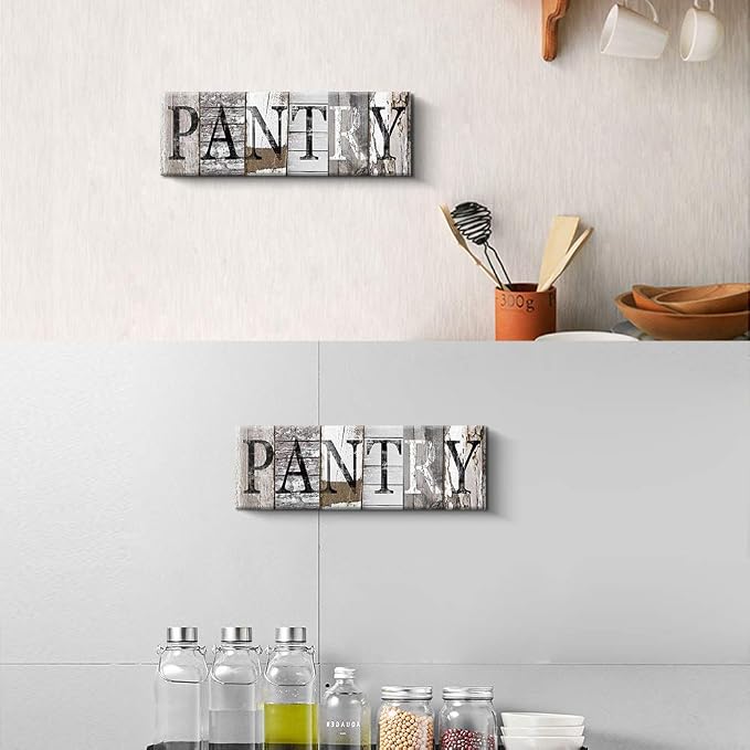 Pinetree Art Pantry Sign Kitchen Decor Canvas Prints Decorative Signs (With Solid Wood Inner Frame) (Pantry, 6 x 17 inch) - Image 2