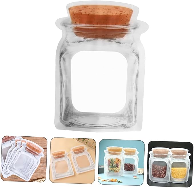 ERINGOGO 50pcs Small Self-sealing Jar Bags for Cookie Packing Decorative Food Storage Pouches Stand-up Snack Wrapping Bags Creative Design for Baked Goods and - Image 7
