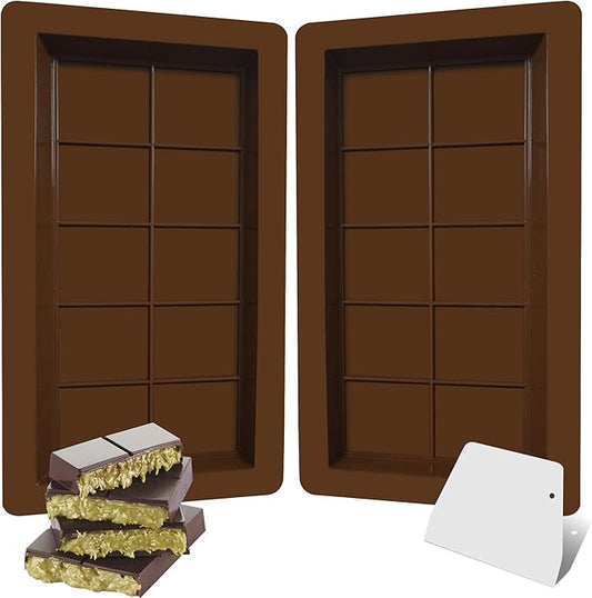 2Pack Deep Chocolate Bar Molds, 1Inch Thick Chocolates Bar Molds, Extra Large And Thick Chocolate Molds for Filling Dubai Pistachio Chocolate Bar