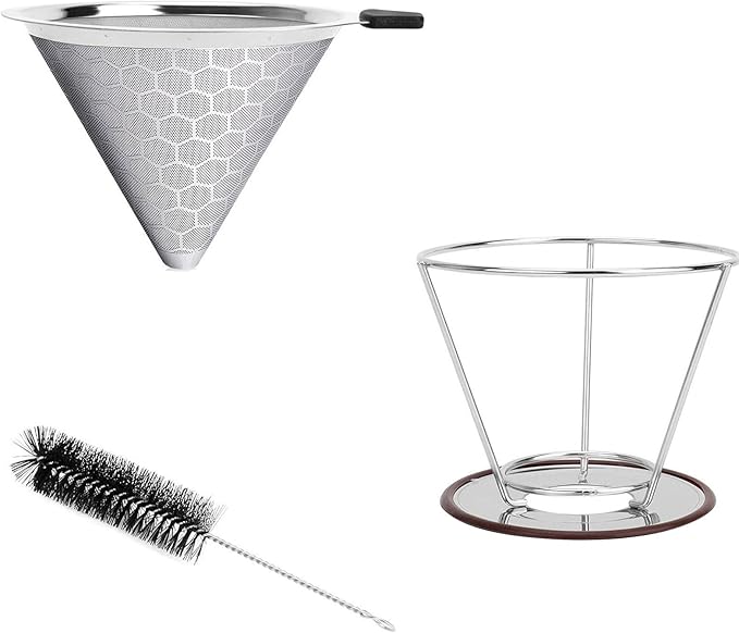 Stainless Steel Coffee Filter Reusable Strainers Dripper Manual Brewing Supplies Stainless Steel