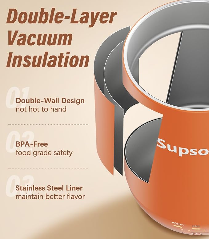 Supsonic - 16oz Self Heating Coffee Mug, Smart Heated Coffee Mug Faster Direct-Contact Heating Up to 149°F, Coffee Mug Warmer Set with Auto Shut-Off - Gifts for Men Women | S2 - Image 6
