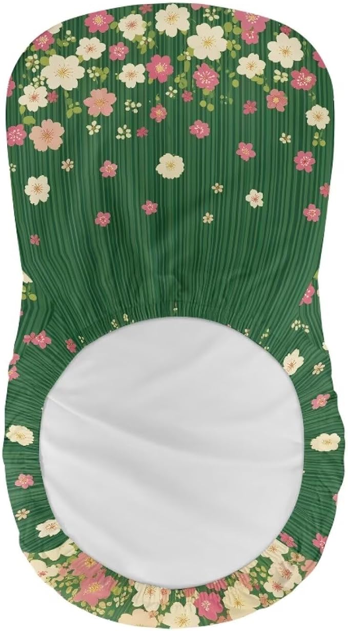 Colorful Floral Green Bar Chair Seat Covers for Dining Room Decorative Covers Set of 2 Soft Barstool Chair Seat Cushion Slipcovers - Image 5