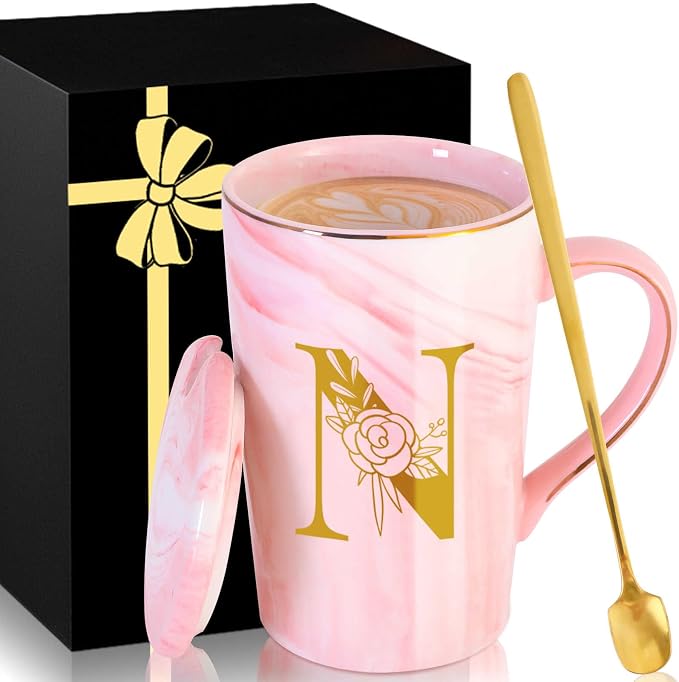 Personalized Ceramic Coffee Mug with Lid Tea Cup Women Wife Anniversary Her 1 2 3 5 6 7 8 10 14 20 25 40 50 Year Cotton Copper Gifts Ivory Bronze Leather Iron Paper First 6th 10th 25th 40th 50th 60,N by MNZZ
