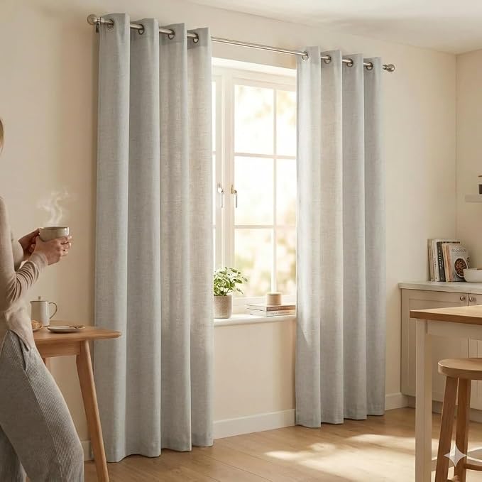 Urban Villa Cotton Grommet Curtains 42x84 (2 Panels) Ivory - Image 9