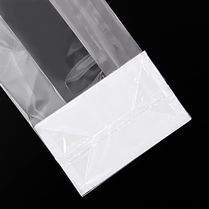 Morepack Gusseted Flat Bottom Cellophane Bags 3x2x8 In 50Pcs | Smore Bags with Paper Insert (Mini Size) - Image 3