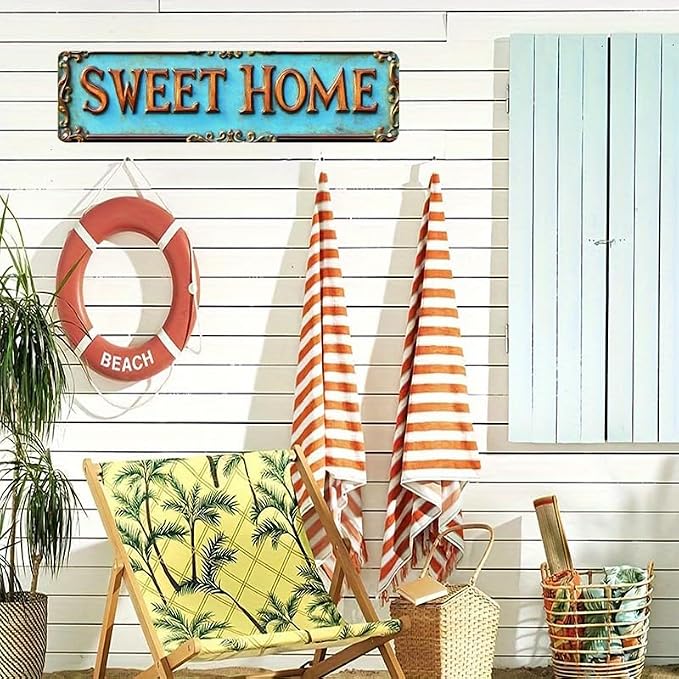 Bar Sign Bar Gifts Vintage Metal Wall Decor Sign"SWEET HOME" Street Sign Funny Man Cave Decor Accessories for Home, Bar, Bathroom, Bedroom Unique Retro Tin Signs for Outdoor 4 X 16 inches - Image 2