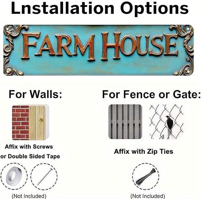 Bar Sign Bar Gifts Vintage Metal Wall Decor Sign"FARM HOUSE" Street Sign Funny Man Cave Decor Accessories for Home, Bar, Bathroom, Bedroom Unique Retro Tin Signs for Outdoor 4 X 16 inches - Image 5