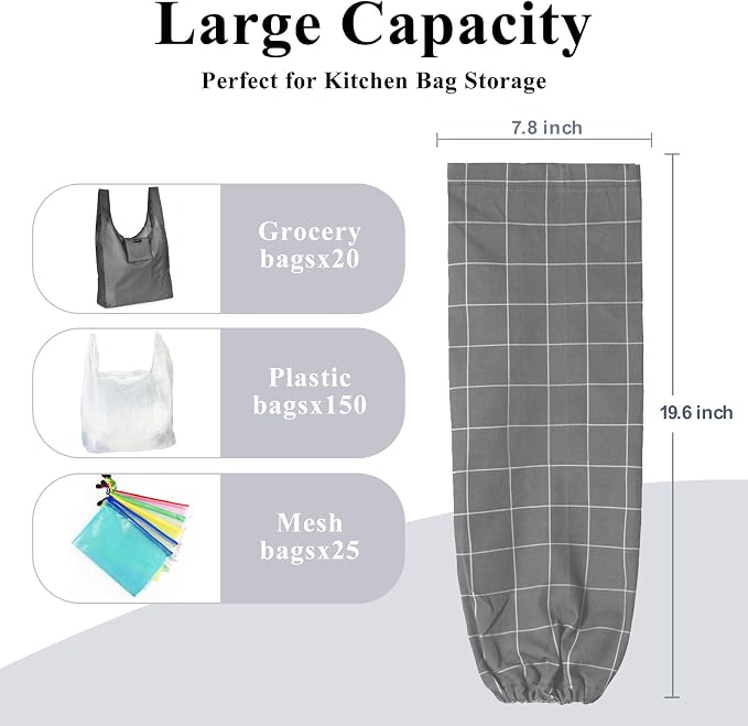Plastic Bag Holder, Wall Mount Plastic Bag Organizer Dispenser, Heavy Duty Grocery Bag Storage Holder for Home Kitchen Camper - Image 3