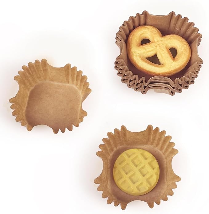 qiqee Square Cupcake Liners, 500 Count, Natural Brown,Standard Size - Image 3