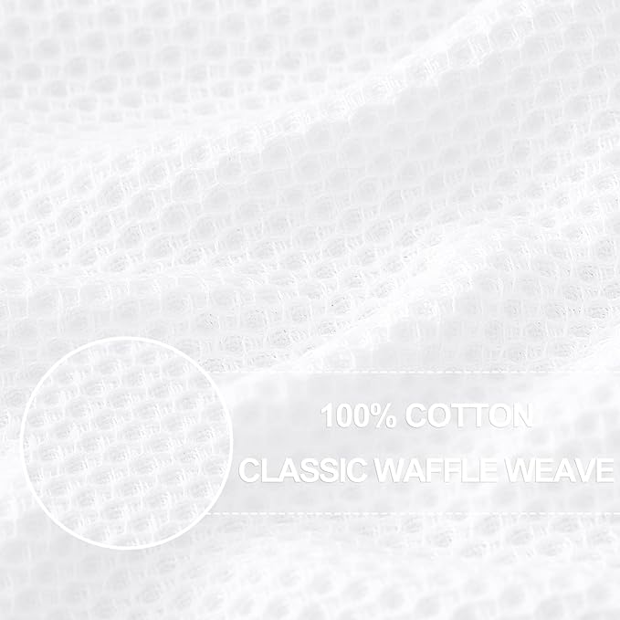 Homaxy 100% Cotton Waffle Weave Kitchen Dish Towels 12-Pack, White | 13 x 28 Inches, Ultra Soft Absorbent Dish Towels, Quick Drying Cleaning Towels - Image 2