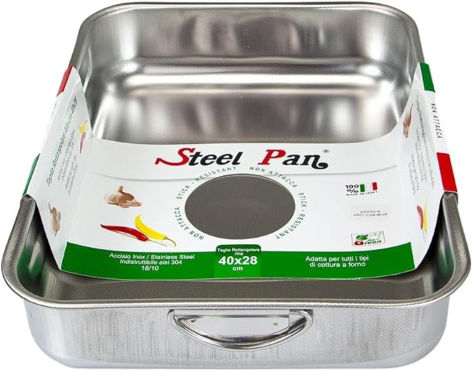 STEEL PAN - PLAT FOUR HAUT 40x28 INOX ANTI-ADH - STEEL PAN - FDS-008819 - Image 6