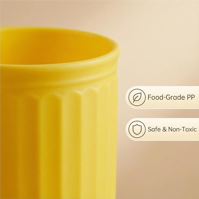 Plastic Coffee Mug with Handle set of 6, 16 oz Iced-Tea Cup Rainbow | BPA Free Reusable Food Grade PP, Unbreakable, Dishwasher Safe, Lightweight, Elderly Kid Safe, Kitchen Party Camping Outdoor - Image 4