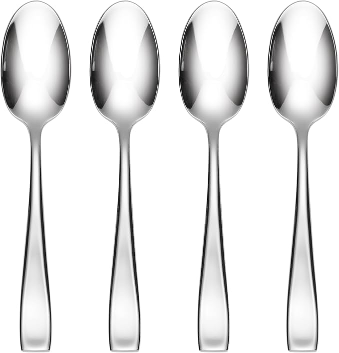 Oneida Moda Teaspoons Silverware Set for 4, Flatware | Mirror finish, dishwasher safe | cutlery set for kitchen and dining, utensil set, kitchen gifts for women, heavy duty by Oneida
