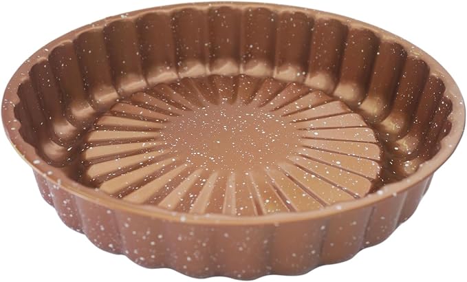 Nonstick Charlotte Cake Mold, 10 Inch Flower Shape Round Baking Pan | Carbon Steel Fluted Cake Tray, Decoration 3D for Jello, Pound Cakes - Coffee Gold, 1PC - Image 5