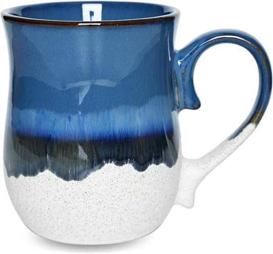 Bosmarlin Large Ceramic Coffee Mug, 20 Oz, Big Tea Cup for Office and Home, Dishwasher and Microwave Safe(20 Oz, Deep Blue) by Bosmarlin