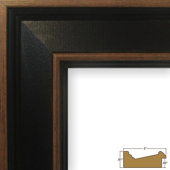 Craig Frames 24x36 Black Picture Frame Matted to 20x30, Wood Wall Decor | A lightweight, shatter resistant acrylic front, made in the USA for a gallery display - Image 2