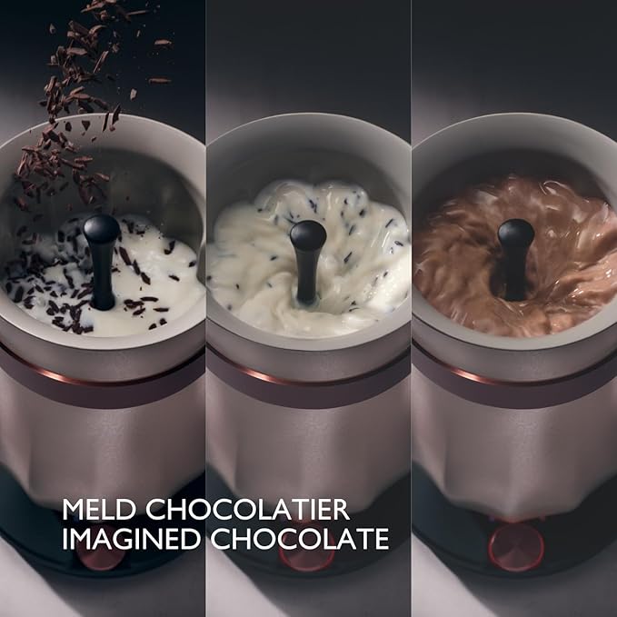 Hot & Cold Drinking Chocolate System - The ALL-NEW Velvetiser from Hotel Chocolat - Kit includes hot chocolate maker, 10 serving taster box, mug and glass - Chalk Edition
