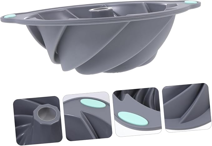 PRETYZOOM 1pc Daddio Cake Pans Alternative Silicone Dessert Spiral Cake Chiffon Mold Home Use Light Grey - Image 8