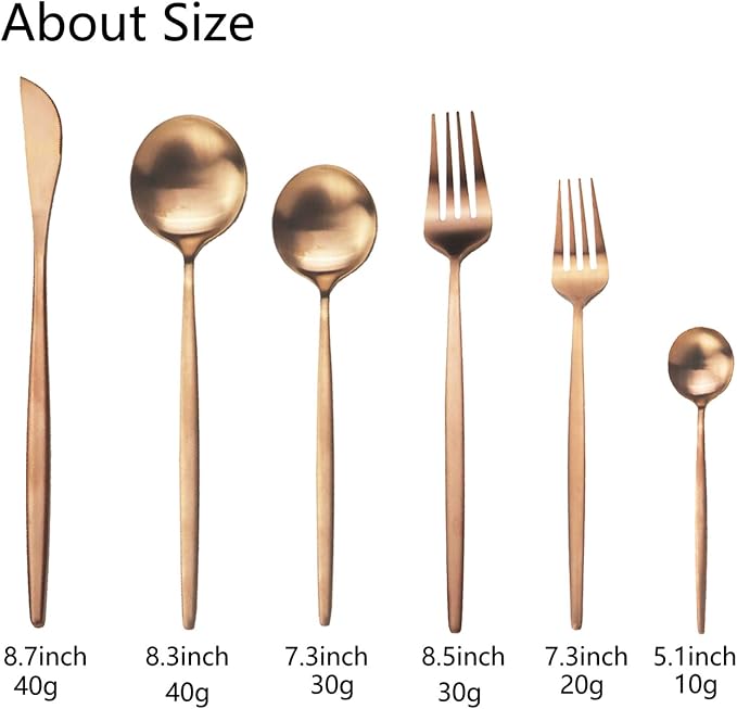 JASHII Silverware Set, 36 Piece Food Grade Stainless Steel Flatware Set Fork Spoon Knife Utensils for Daily Use and Party, Service for 6 Anti Rust, Safe in Dishwasher (Matte Rose) - Image 3