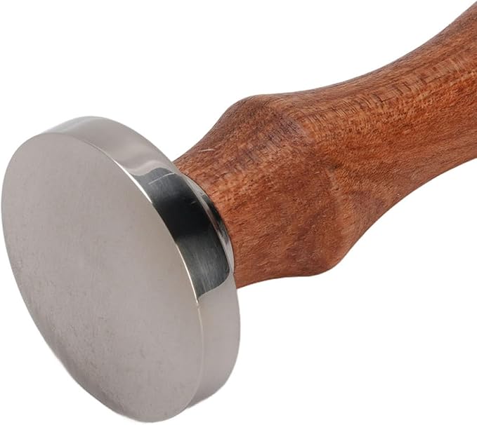 30mm Stainless Steel Espresso Tamper: Coffee Tamper with Wooden Handle for Cafe and Home Use