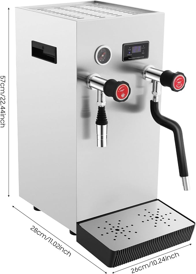 Commercial Milk Frother, 2.1Gal Automatic Steam Milk Foam Machine with LED Display, Multi Purpose Boiling Water Frothing Machine, Electric Steam Milk Foam Maker for Home, Coffee Shop, Milk Tea Shop