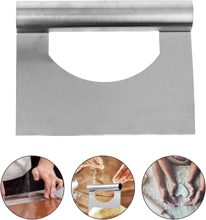 VOSAREA Stainless Steel Dough Cutter with Creative Design Handle for Scraping Dough and Baking Scrapers, Kitchen Chopper Tool for Flat Cooking and Pastry Preparation - Image 9