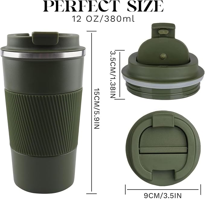 Insulated Travel Coffee Mug, Stainless Steel Coffee Cup with Leakproof Lid | Double-wall insulation keeps drinks hot or cold for hours, with a leakproof lid and portable stainless steel design - Image 3
