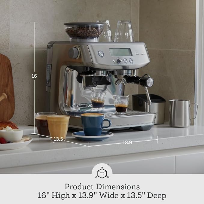 Breville BES878BSS Barista Pro Espresso Machine, Brushed Stainless Steel | Pull barista-quality espresso shots, lattes and cappuccinos at home with this manual coffee maker with built-in grinder - Image 3