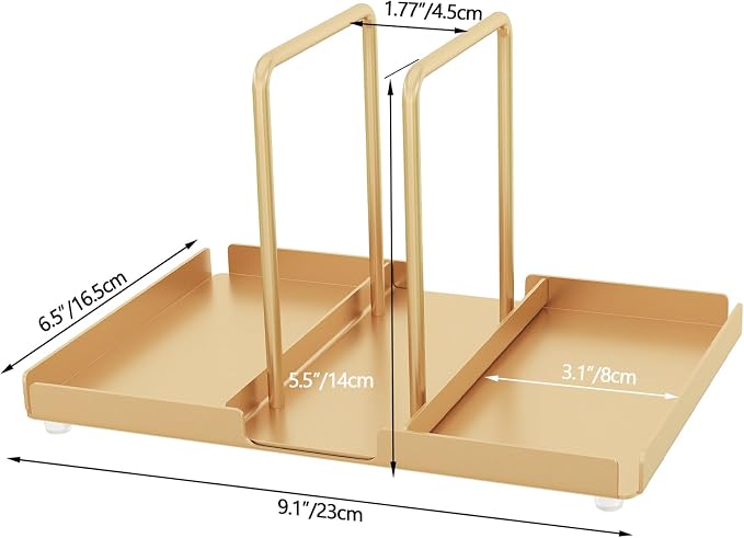 Gold Napkin Holder for Table with Salt and Pepper Shakers Caddy | Metal Napkin Holder, Standing Paper Napkin Storage for Kitchen Dining Table Decor - Image 2
