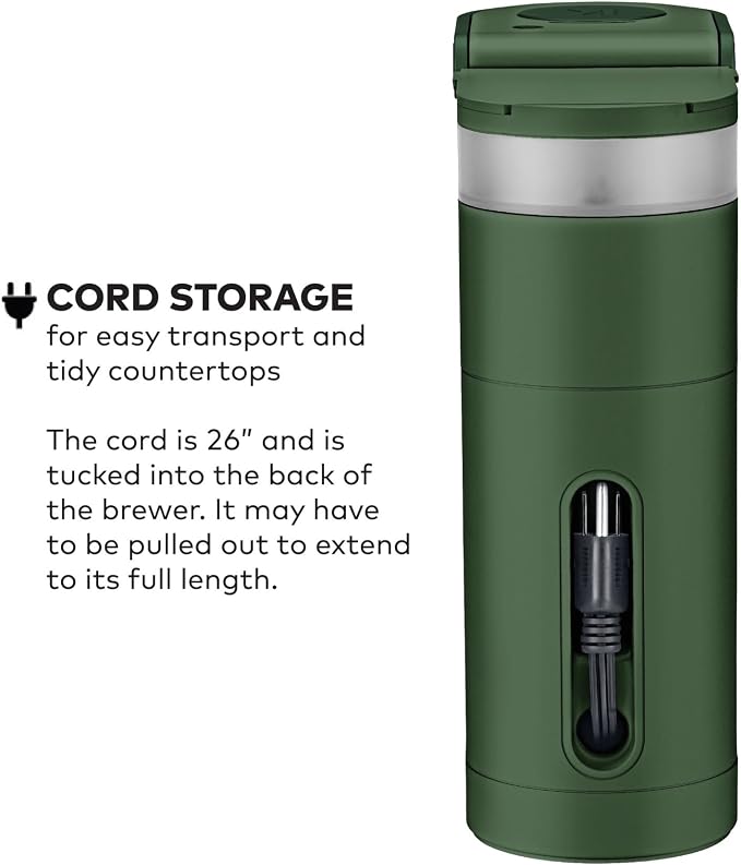 Keurig K-Mini Single Serve K-Cup Pod Coffee Maker, 6 to 12oz Brew size, with Cord Storage, Perfect for Small Spaces, Evergreen | Cord Storage, Small Spaces, Evergreen - Image 5