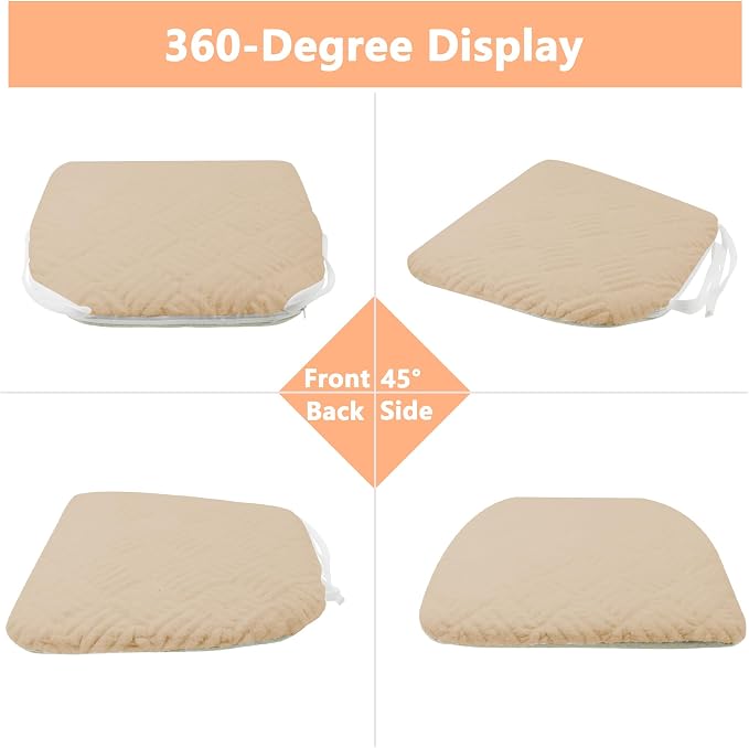 Plush Chair Cushion, Oval Chair Cushion Pad,Ultra Soft Nonslip Seat Pad,Comfortable Chair Cushion Cover,2PCS Memory Foam Chair Seat Cushion for Home Office Kitchen Dining Chairs Khaki - Image 5