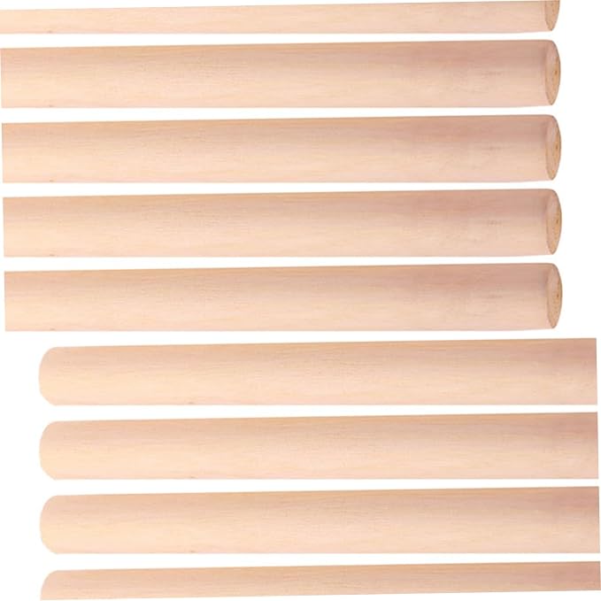 Uonlytech 10pcs Wood Rolling Pin for Baking and Dumpling Making, Smooth Non-burr Surface Wooden Dough Roller, Sturdy Khaki Baking Tool for Families and Pasta Preparation - Image 3