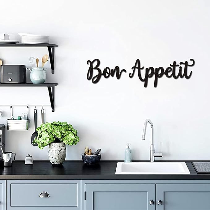 Bon Appetit Wall Décor Bon Appetit Metal Wall Sign Farmhouse Kitchen Wall Art Dining Room Cooking Hanging Signs Housewarming Gift - Image 5