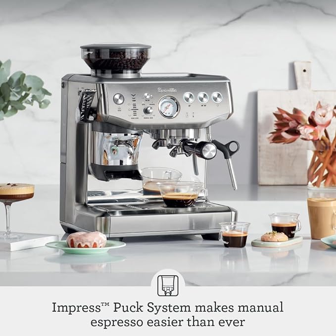 Breville BES876BST Barista Express Impress, Black Stainless Steel | Craft café-quality lattes and cappuccinos at home with this semi-automatic espresso machine with built-in grinder - Image 2