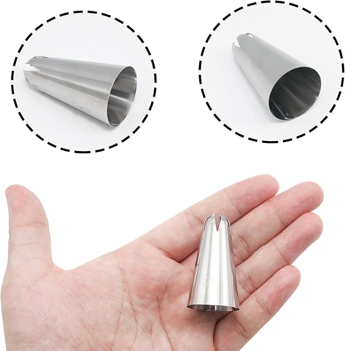 1 Piece 2D Piping Tip, Stainless Steel Icing Nozzles, Cake Baking Tools for Buttercream, Birthday Cake, Cookie Icing, Cupcake or DIY Art (2D)