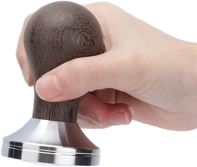 53mm Coffee Tamper Stainless Steel Coffee Powder Press Tool with Comfortable Wooden Handle for Espresso Maker Barista Home Office