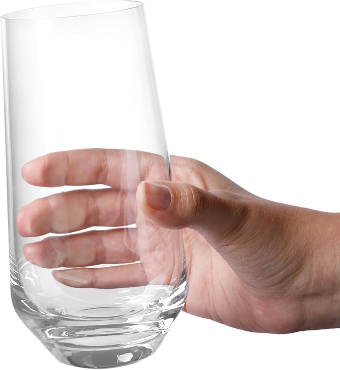 Larder & Vine Crystalline Glassware Tumbler Set, Artisan Drinkware for Cocktails, Water, Whiskey or Spirits, Handmade in Poland (Classic Tall) - Image 4