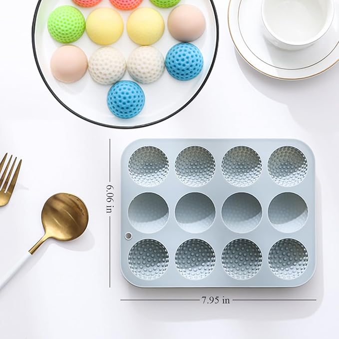 24 Cavities Novelty Round Shape Candy and Chocolate Silicone Mold, 2 Different Round, Non-Stick, Baking Molds for Making Cake Decoration, Jelly, Caramel, Ganache and Ice Cubes, 2 Count