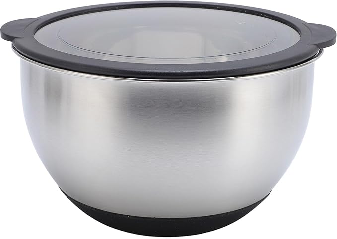 Asixxsix 3PCS Mixing Bowls with Lids Set and 3PCS Graters, Stainless Steel Nesting Bowls, Easy to Use Nesting Salad Bowl for Food Baking, Mixing, Serving, Storing