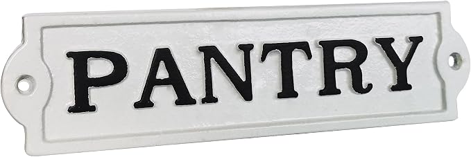 Farmhouse Decor Metal Pantry Signs - Cast Iron Door Room Plaques with "Pantry" - Image 6