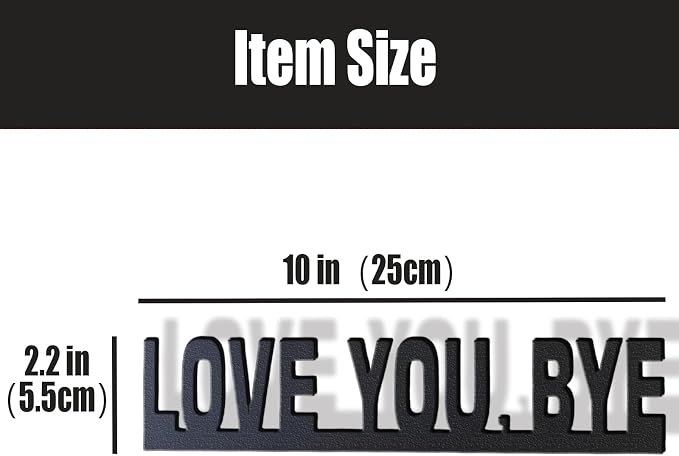 2025 New Year Gift - Cute Metal Door Topper Love You Bye Over Door Frame Decor Corner Sign Black Ornaments Wood Decorations Funny Christmas (LOVE YOU BYE) - Image 6