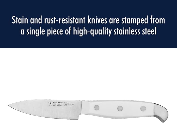 Henckels Statement 15-Pc Knife Set, Razor-Sharp, German Engineered, White | Informed by 100+ Years of Mastery. Dishwasher safe, Comfortable Grip Ideal for Everyday Cooking. High Quality Stainless Steel - Image 6